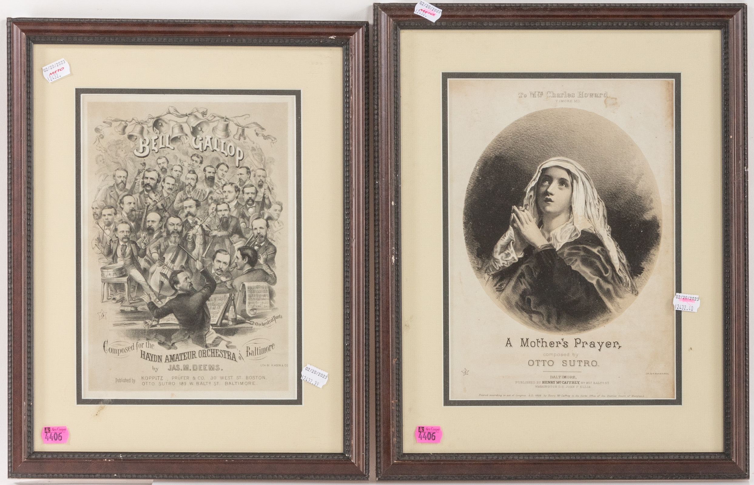A. HOEN & CO. TWO 19TH C. FRAMED