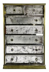 A HOLLYWOOD REGENCY MIRRORED T