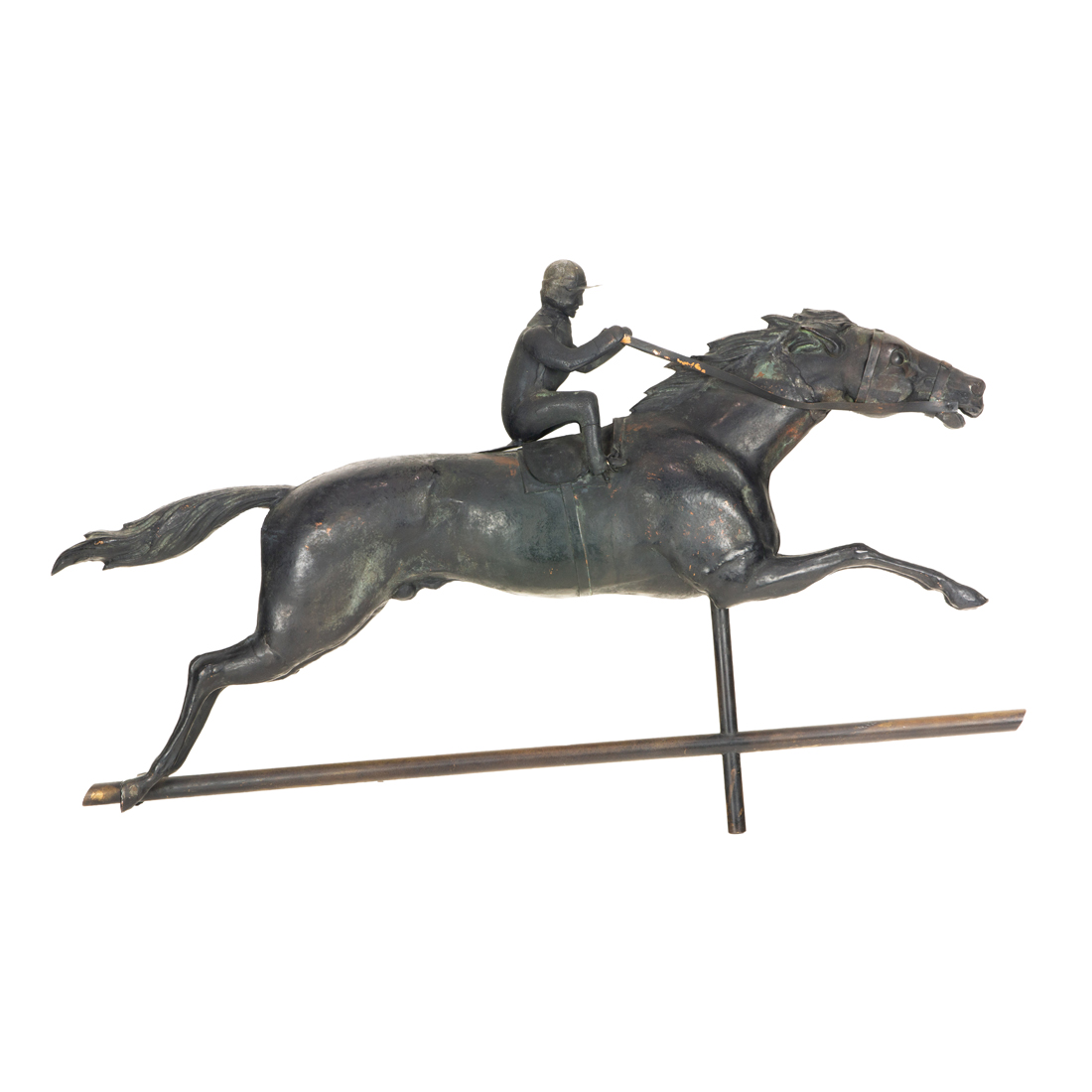 A HORSE AND JOCKEY WEATHER VANE A