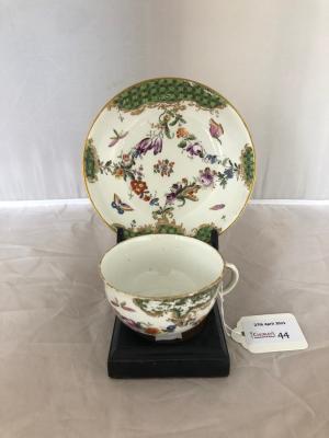 A Hoschst teacup and saucer,