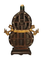 A HUALI WOOD INLAYED WITH JADE