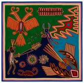 A HUICHOL YARN PAINTINGA Huich