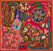 A HUICHOL YARN PAINTINGA Huich