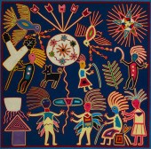 A HUICHOL YARN PAINTINGA Huich