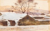 A Hulk/Farm Buildings in Snow/