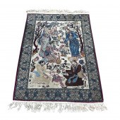 A INDIAN KASMIR PICTORIAL SILK