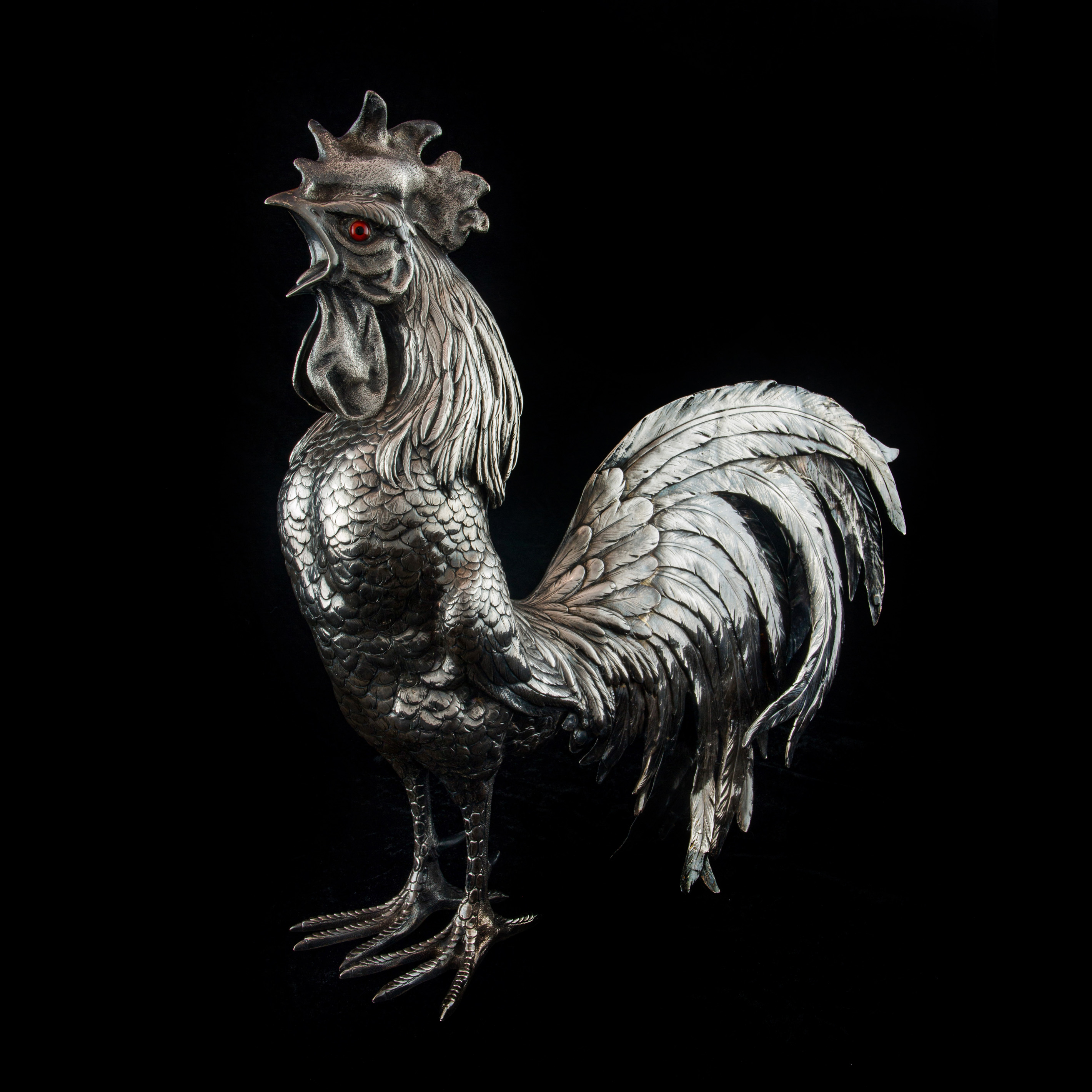 A ITALIAN 925 SILVER FIGURE OF A