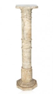 A ITALIAN WHITE MARBLE PEDESTA