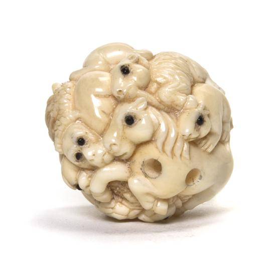 A Ivory Netsuke Carving of Zodiac