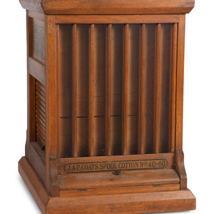 A J. & P. Coats Stenciled Oak Spool