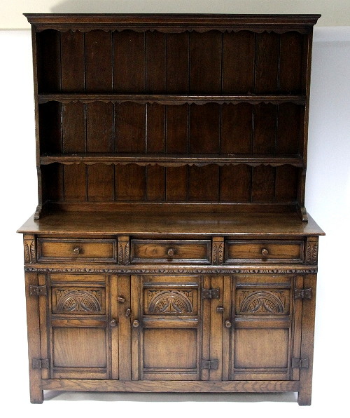 A Jacobean revival oak dresser with