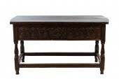 A JACOBEAN REVIVAL OAK TABLE,