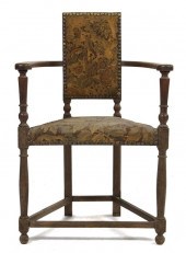 A Jacobean Revival Open Armcha