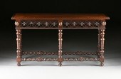 A JACOBEAN STYLE CARVED WALNUT