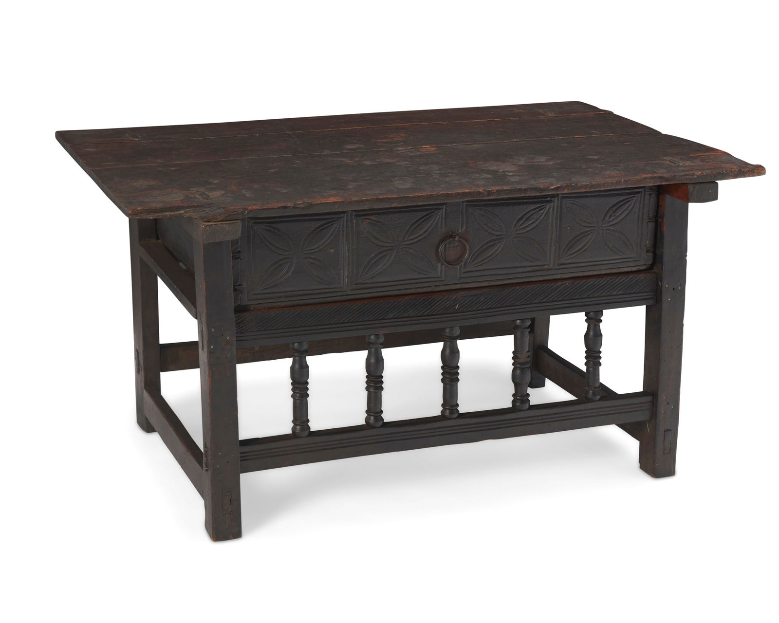 A JACOBEAN-STYLE CARVED WOOD LOW