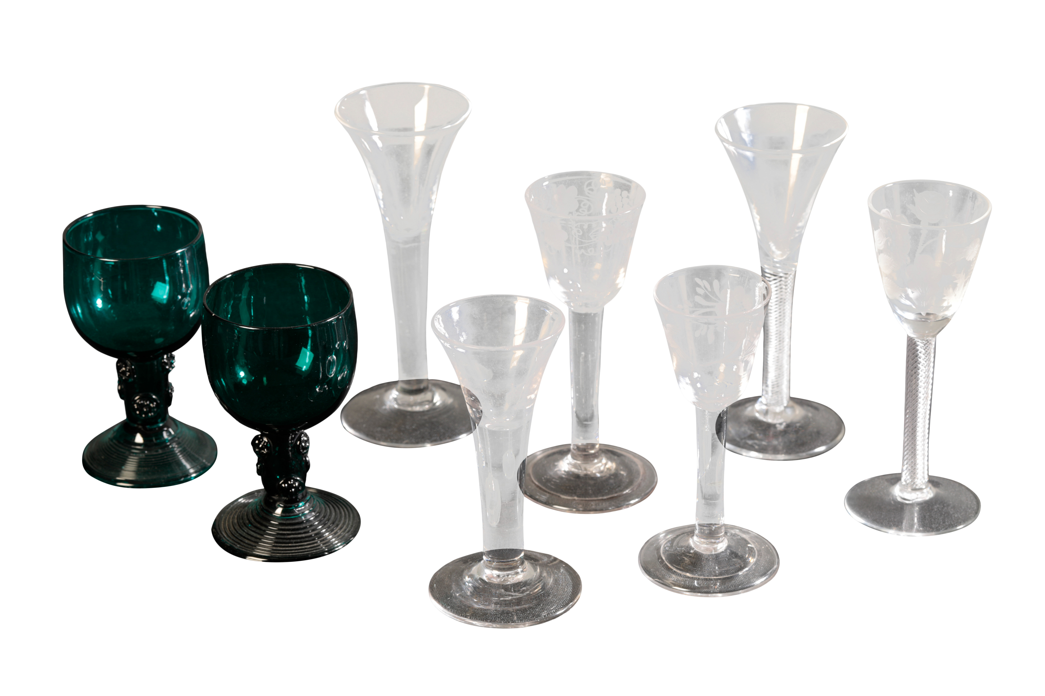 A "JACOBITE" CORDIAL GLASS the