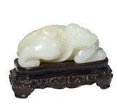 A JADE CARVED PI XIU<br>A JADE