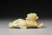 A JADE CARVED PI XIU<br>A JADE