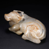 A JADE CATTLE ORNAMENTS<br>A J