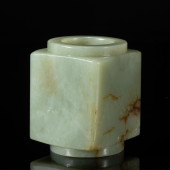 A JADE CONG STYLE VASE<br>A JA