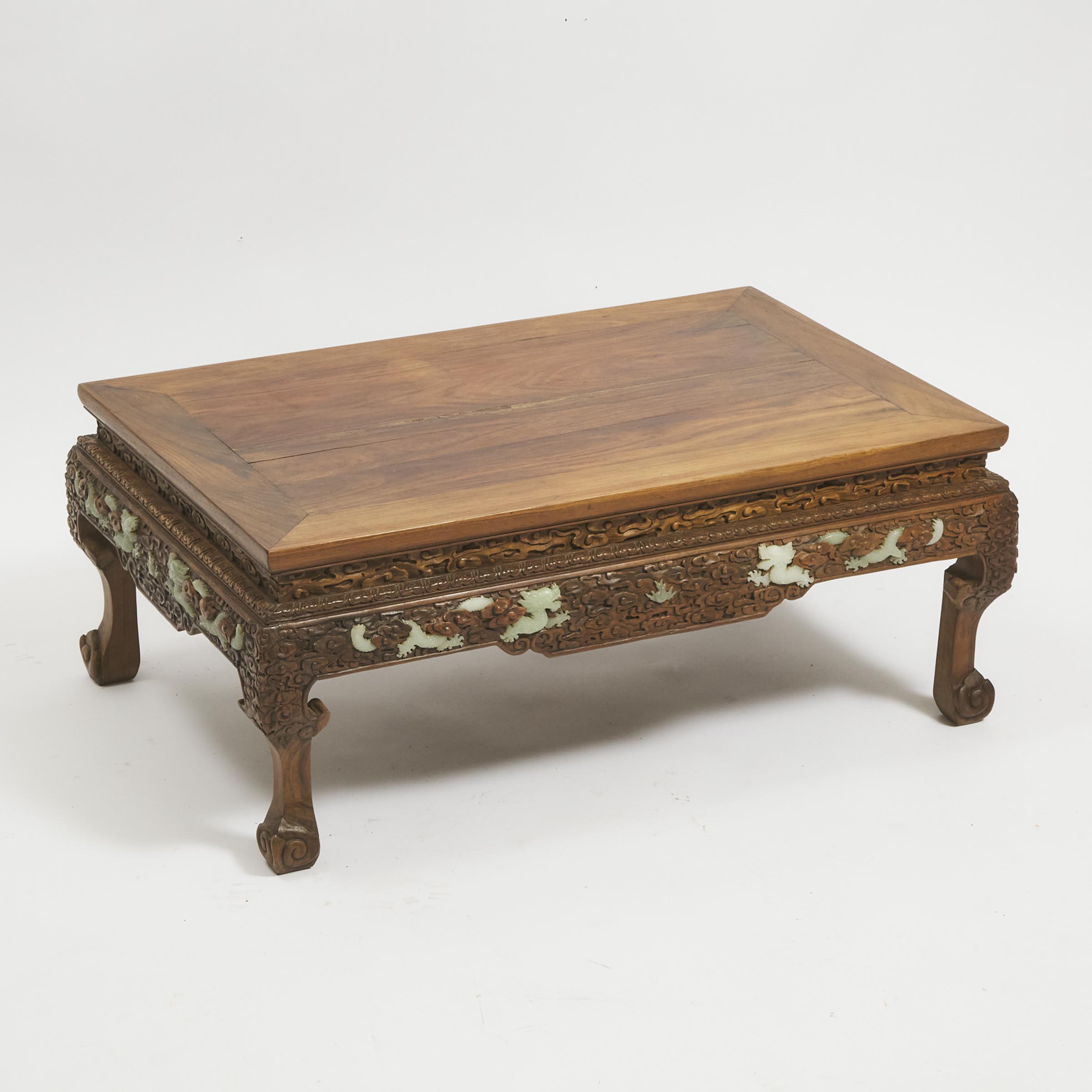 A Jade-Inlaid 'Dragon' Hardwood
