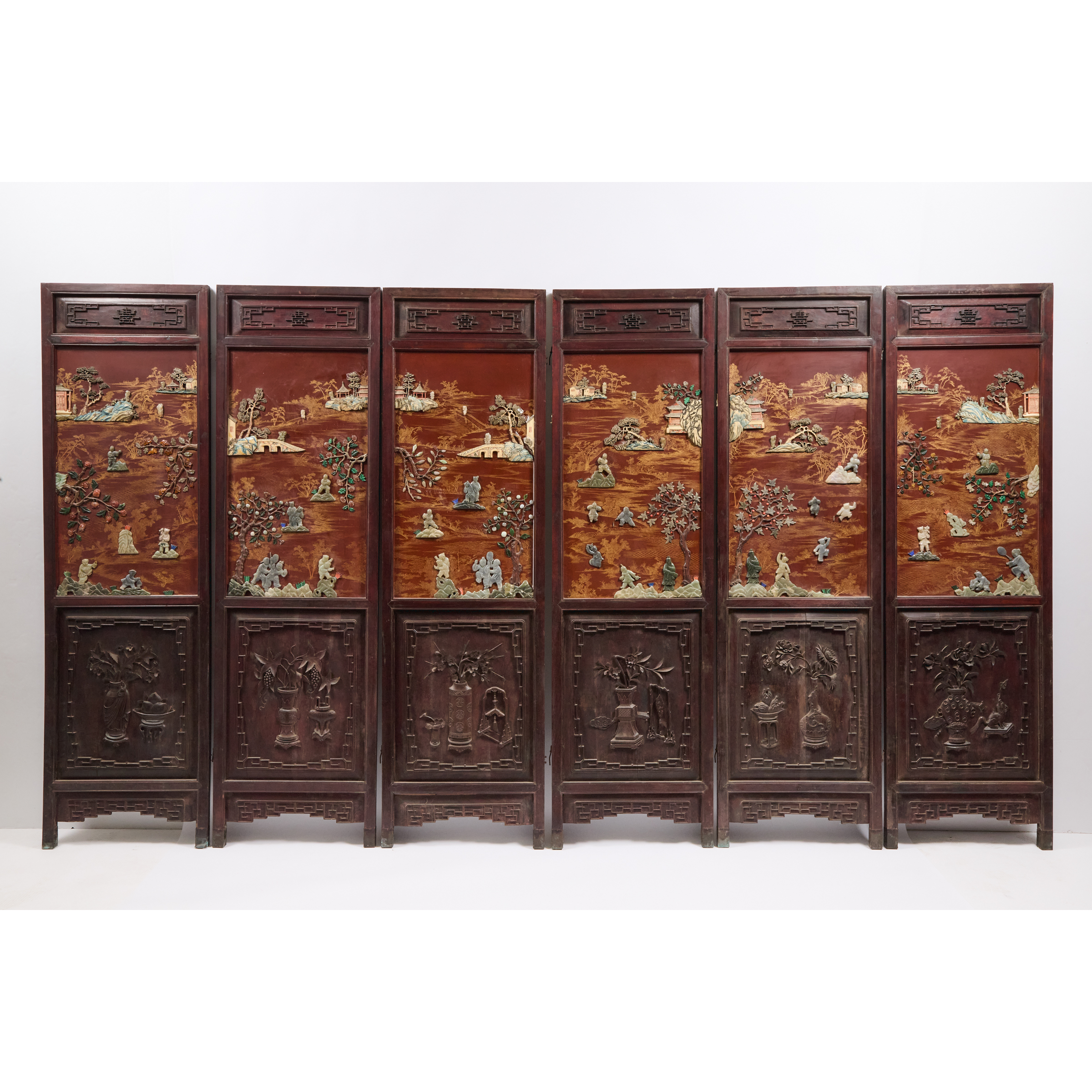 A Jade-Inlaid 'Figural Landscape'