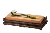 A JADE INLAID SPINACH GREEN JA