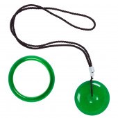 A JADE PENDANT NECKLACE AND BA