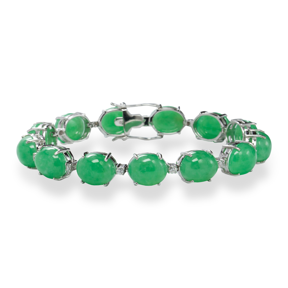 A JADEITE "A" JADE, DIAMOND AND