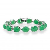 A JADEITE "A" JADE, DIAMOND AN