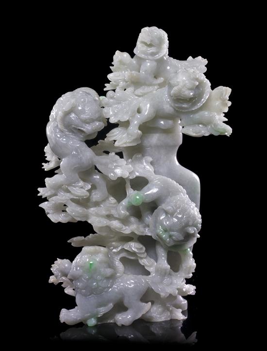 A Jadeite Carving of a Lidded