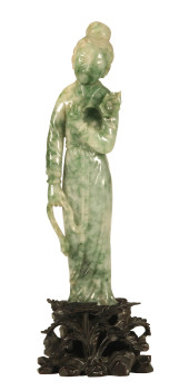 A JADEITE FIGURAL SERVANT<br>A