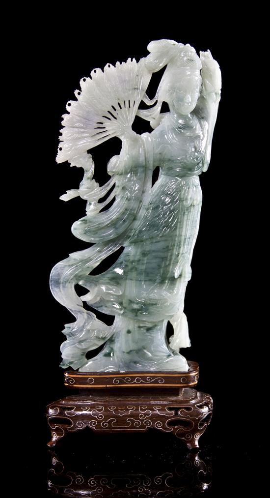 A Jadeite Figure of a Lady with a