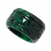 A JADEITE JADE ARCHER'S RING A