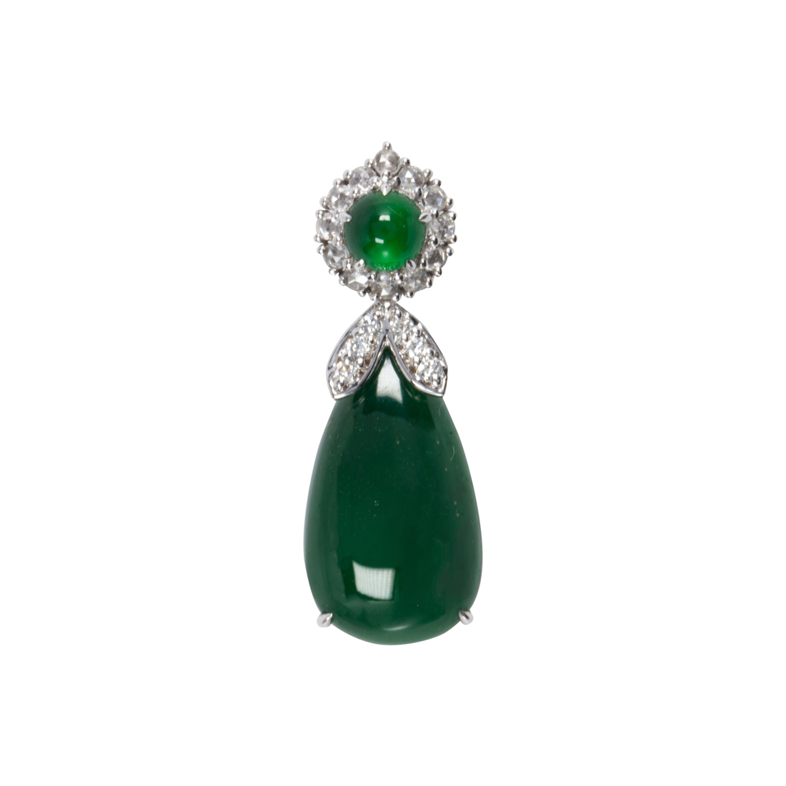 A JADEITE JADE, DIAMOND AND 18K