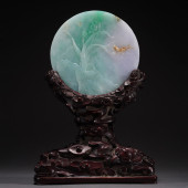 A JADEITE ROUND TABLE SCREEN<b