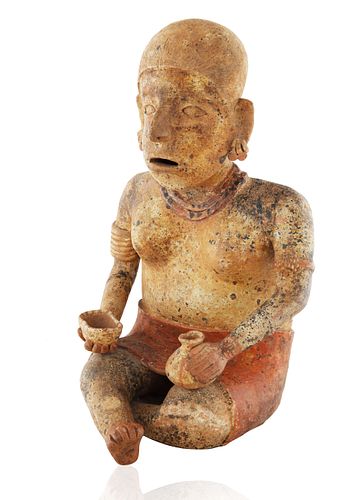 A JALISCO SEATED FIGURE OF A