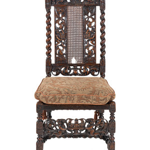 A James II Carved Walnut Side Chair