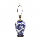 A JAPANESE ARITA BLUE AND WHIT