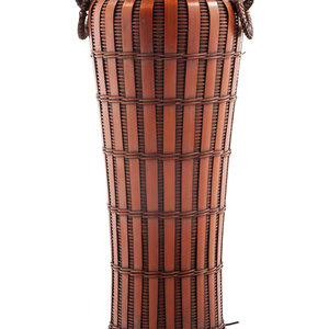 A Japanese Baboo Ikebana Basket