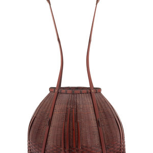 A Japanese Bamboo Ikebana Basket