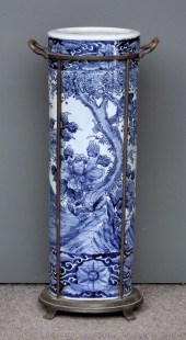 A Japanese blue and white porc