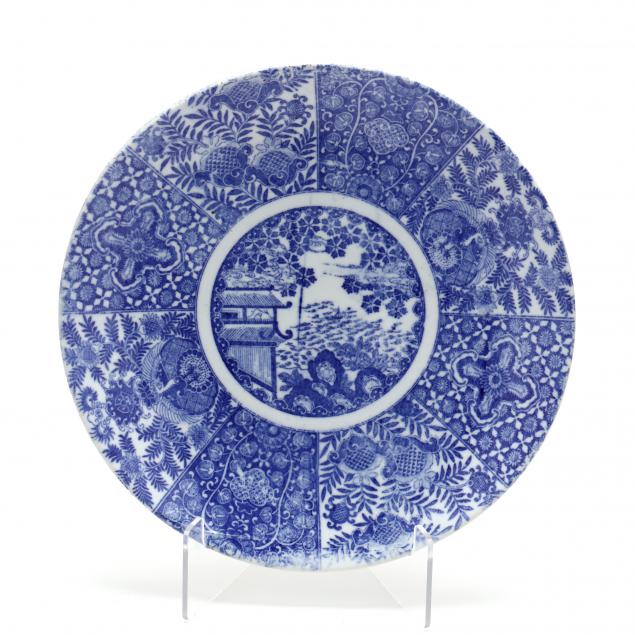 A JAPANESE BLUE AND WHITE CHARGER