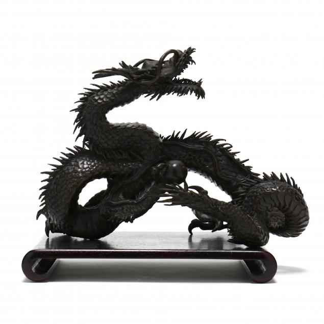 A JAPANESE BRONZE DRAGON OKIMONO