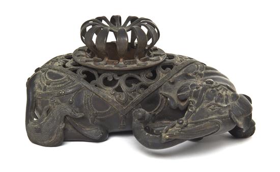 A Japanese Bronze Elephant Form