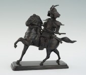 A Japanese Bronze Equestrian S