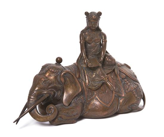 A Japanese Bronze Figural Censer