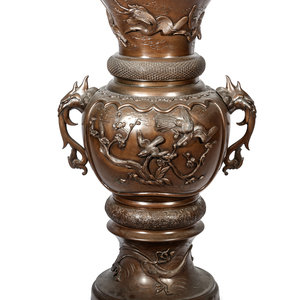 A Japanese Bronze Floor Vase LATE