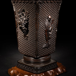 A Japanese Bronze Flower Vase