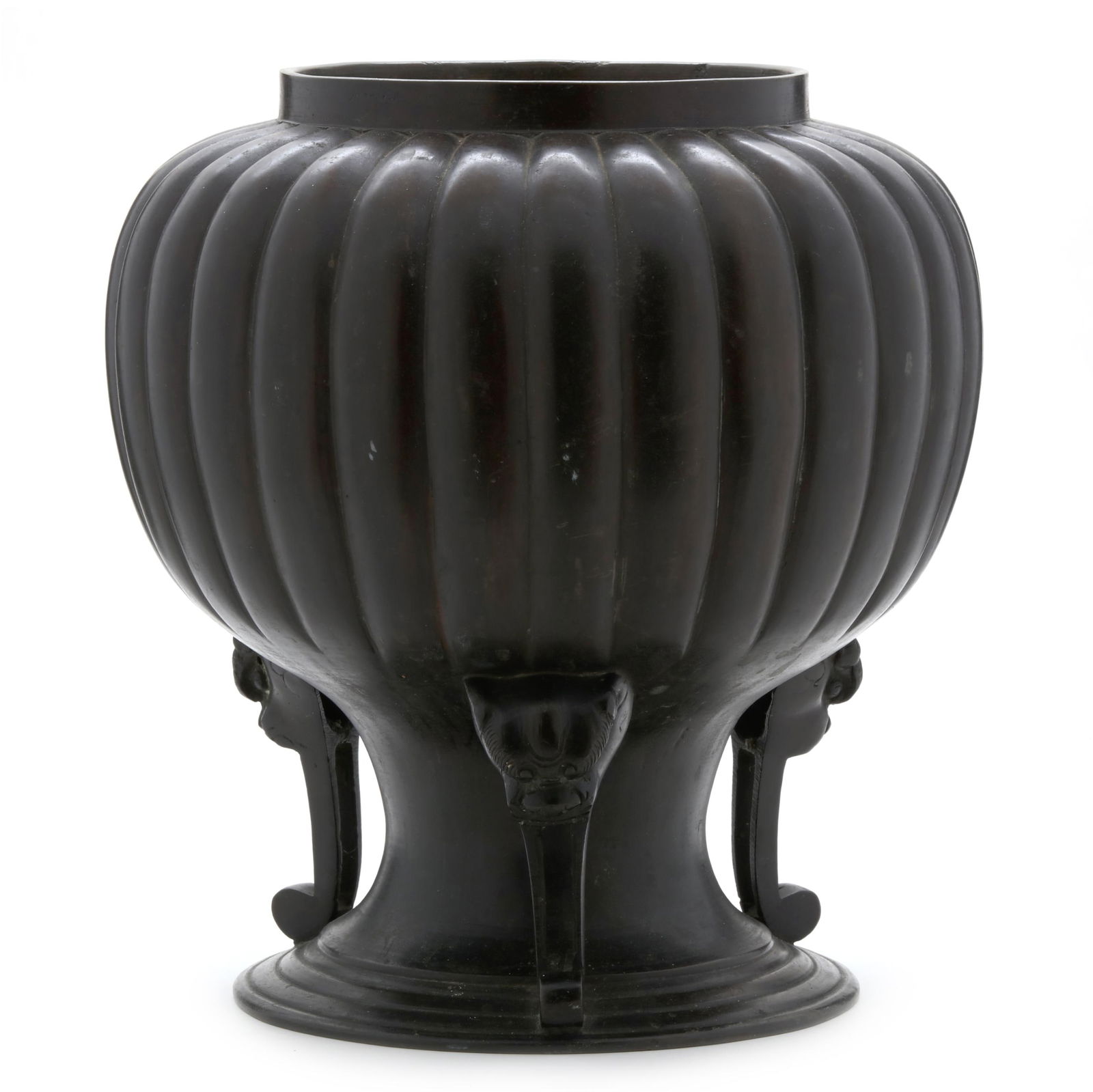 A JAPANESE BRONZE GOURD SHAPED